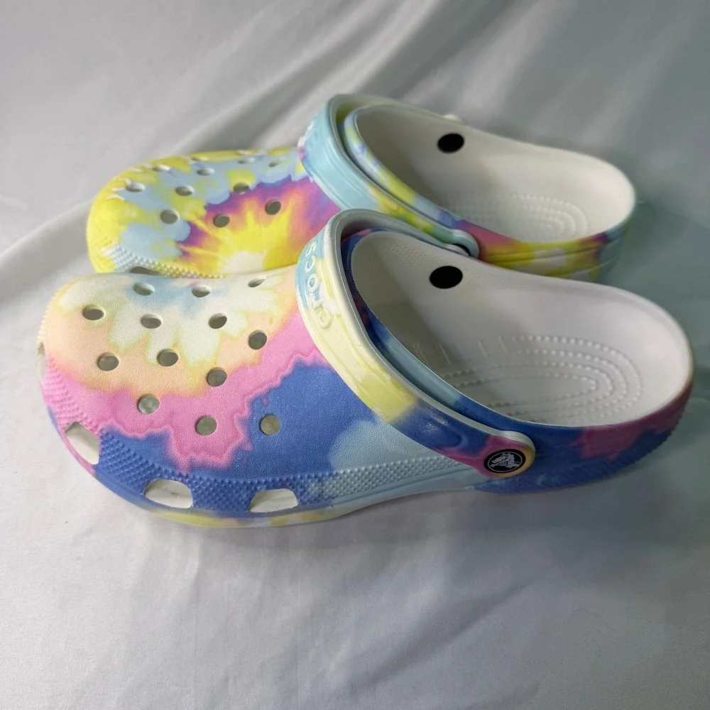 Crocs Classic Clog Tie Dye Multi Color Mens 11 Womens 13 Slip On Shoes 205453
